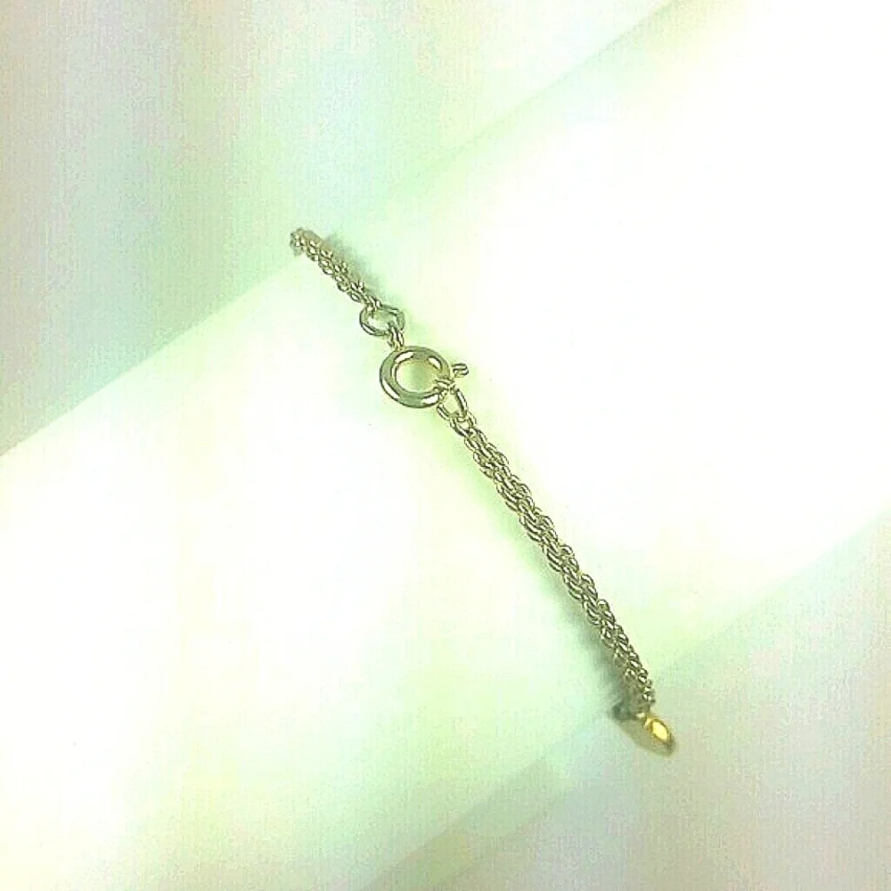 Bracelet Gold tone rope with chain heart charm